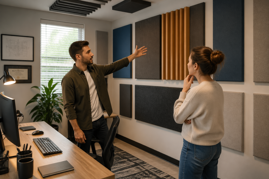 Acoustic Panel Layout for a Rectangular Home Office Room