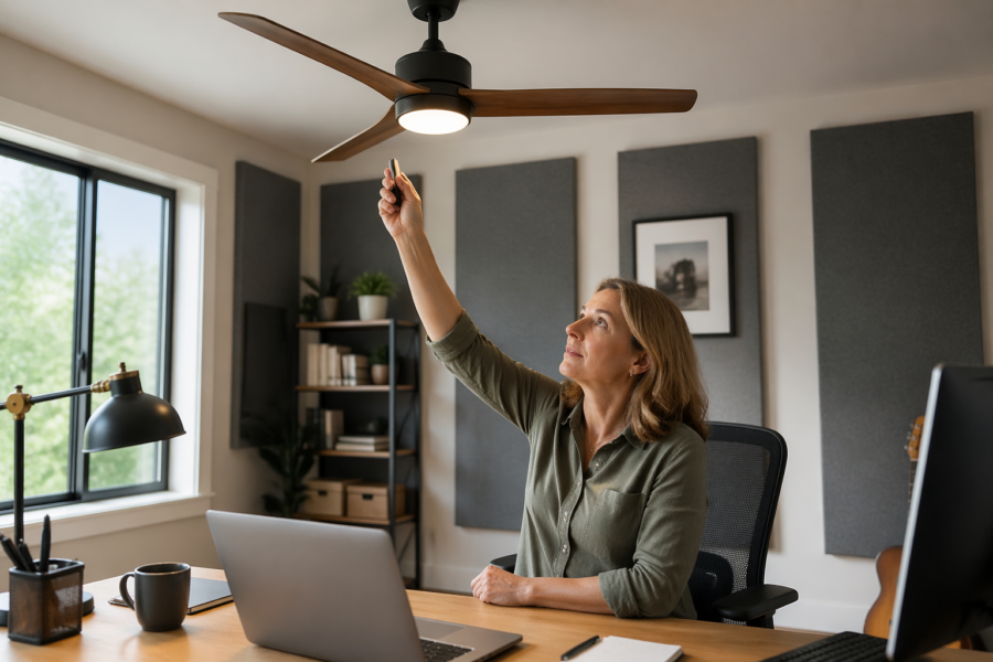 Ceiling Fan Placement and Reflections: Room Geometry Tips for Home Office Studios