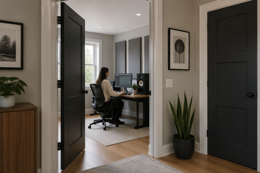 Two Doors in One Room: Desk and Speaker Geometry for a Home Office Studio