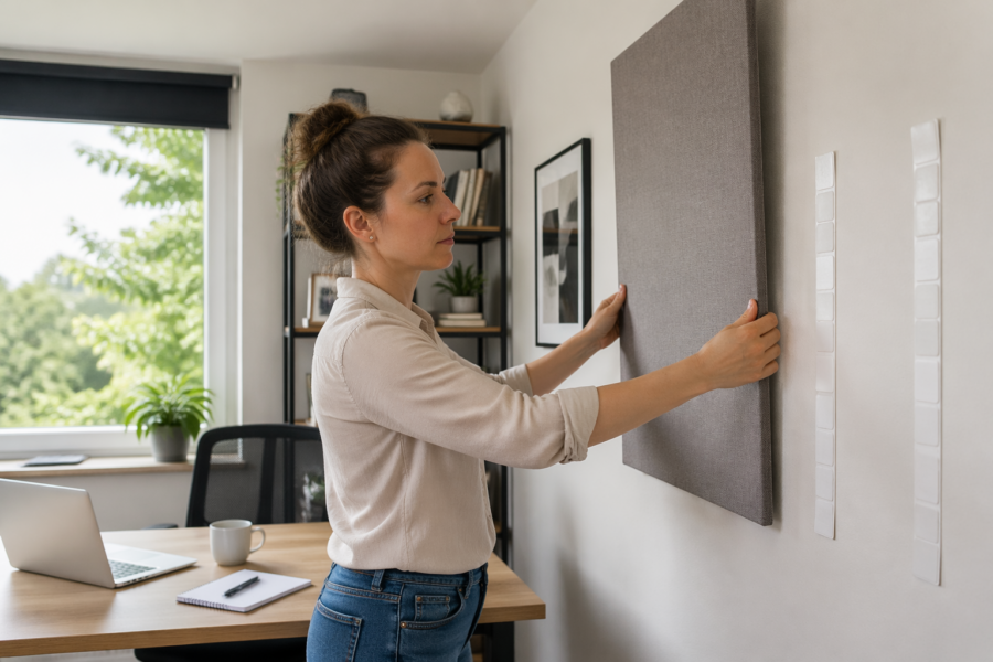 How to Mount Acoustic Panels Without Drilling Holes in Your Walls