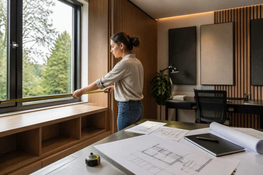 Room Geometry Strategies for Built-In Cabinets in a Home Office Studio