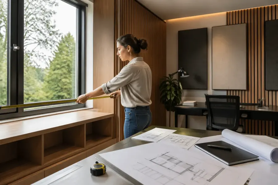 Room Geometry Strategies for Built-In Cabinets in a Home Office Studio